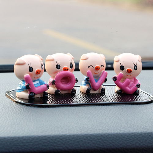 可愛與創意并存 韓國風豬豬汽車擺件點亮您的駕駛空間